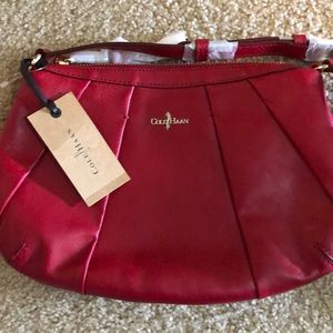 Cole Hann red velvet cross Body purse